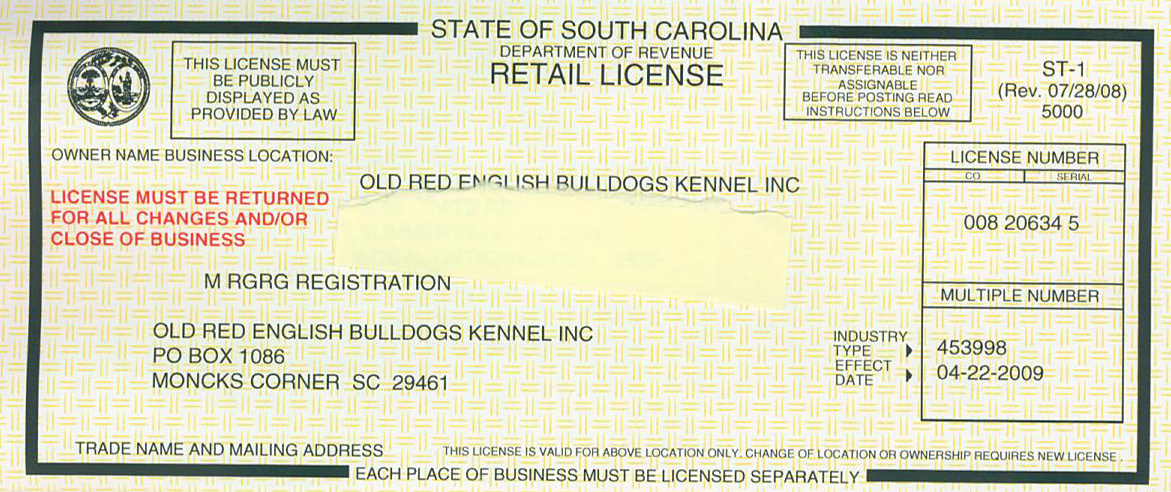retail association license hog hunting certifications bulldogs kennel
